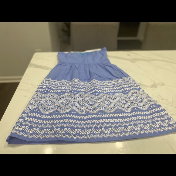 NWT J Crew Chambray Embroided Dress size 2 - Picture 6 of 9